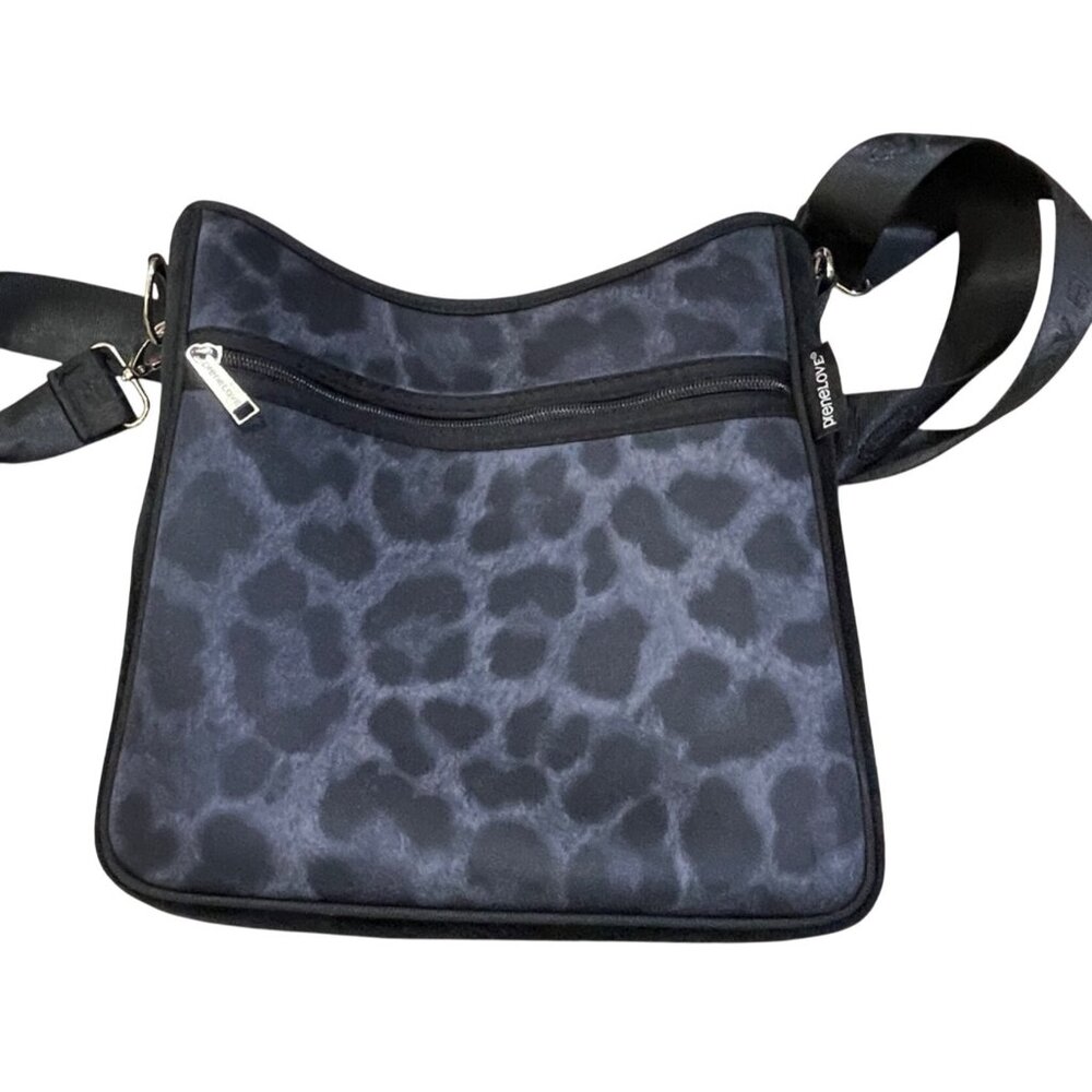 Leopard Print Crossbody Bag - Black